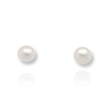 Silver Pearl Stud Earrings